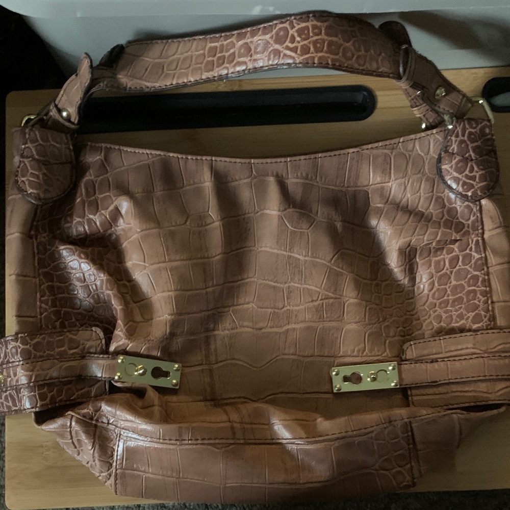 Jessica Simpson  Brown Crocodile-Embossed Women's Bag